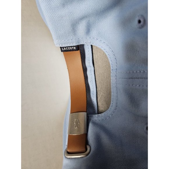 LACOSTE Unisex Contrast Strap And Oversized Crocodile Cotton Cap, Sky Blue - Picture 5 of 7